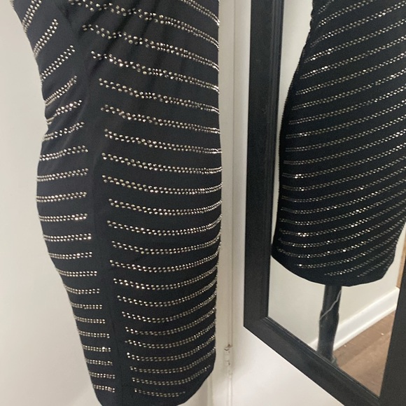 PHILOSOPHY DRESSES STUDDED Asymmetrical One Shoulder Bodycon Cocktail Dress SZ M - Picture 6 of 12